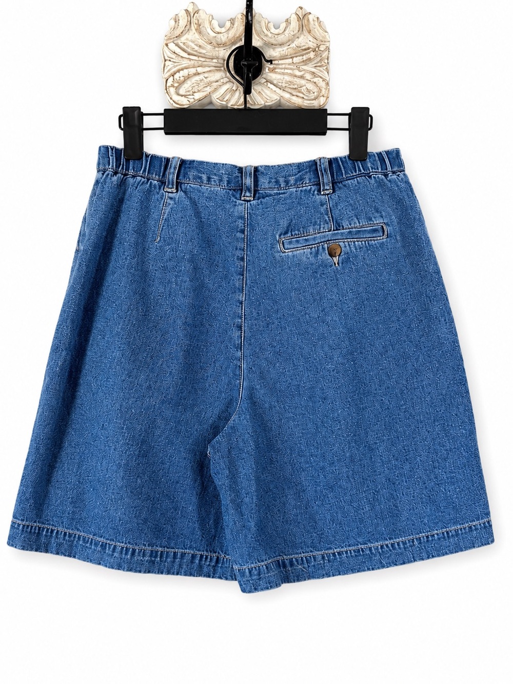 Denim Button-Front Mini Shorts - Blue - Picture 3 of 10